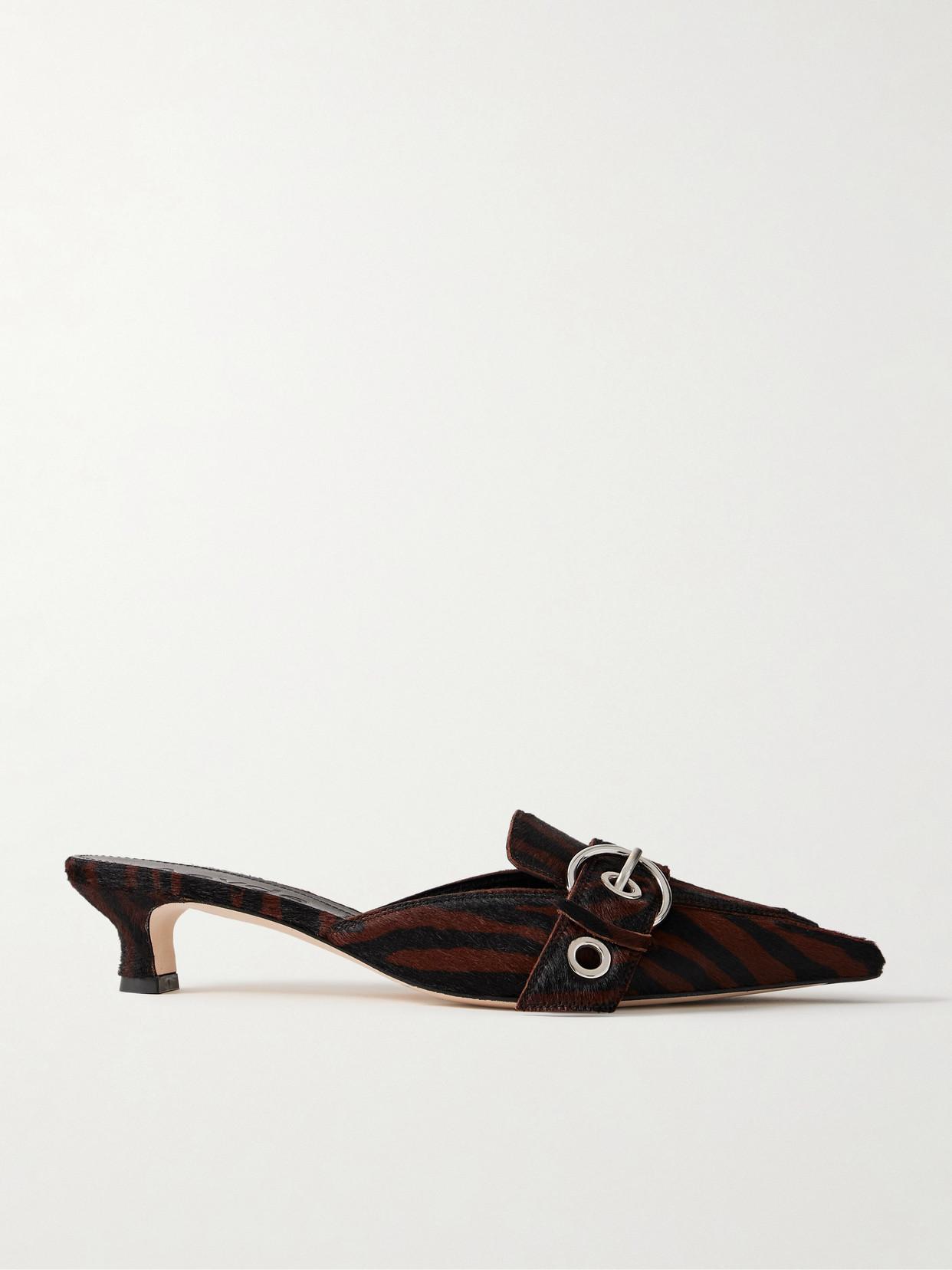 サンダル・ミュール aeyde SS25 35 mm (DANIELLE ZEBRA PONYHAIRCREAMY) Danielle Ponyhair Mules – Aeyde