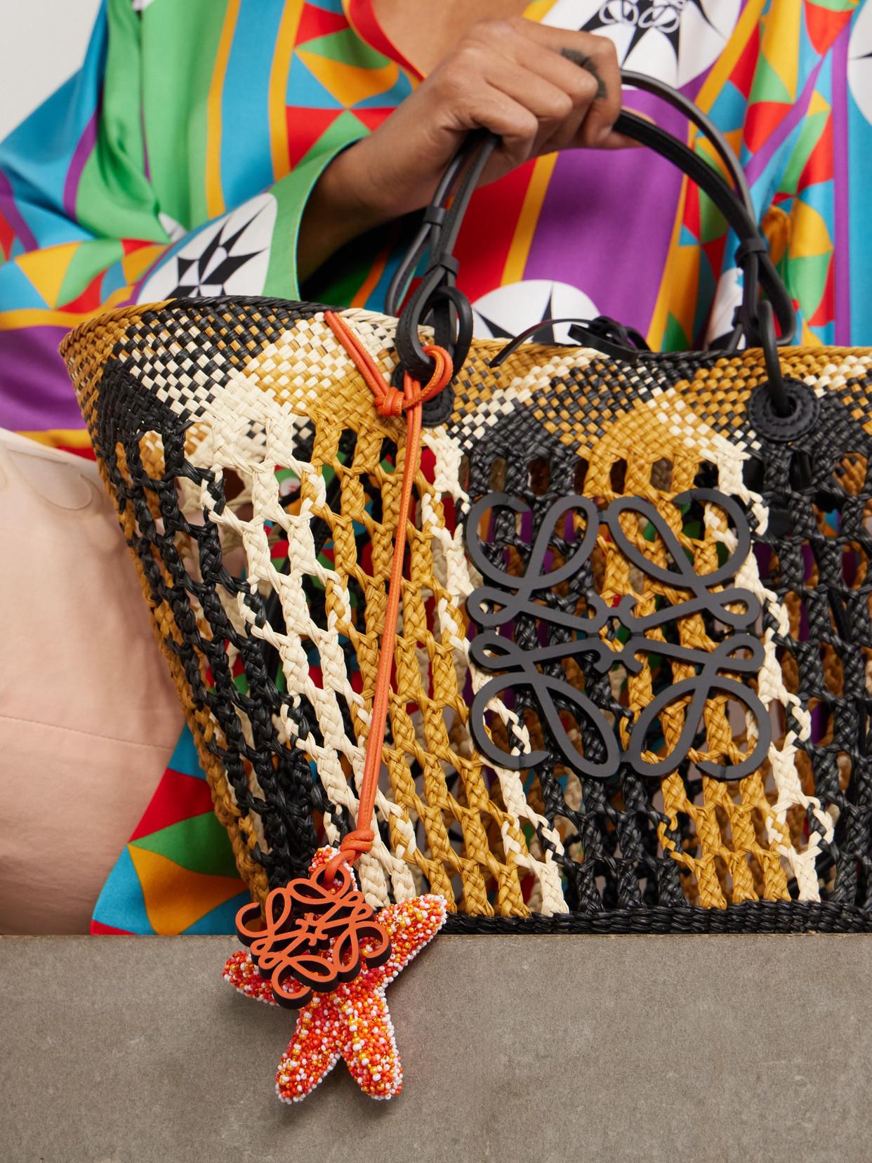 Loewe Paula's Ibiza Star Anagram Beaded Leather Bag Charm in