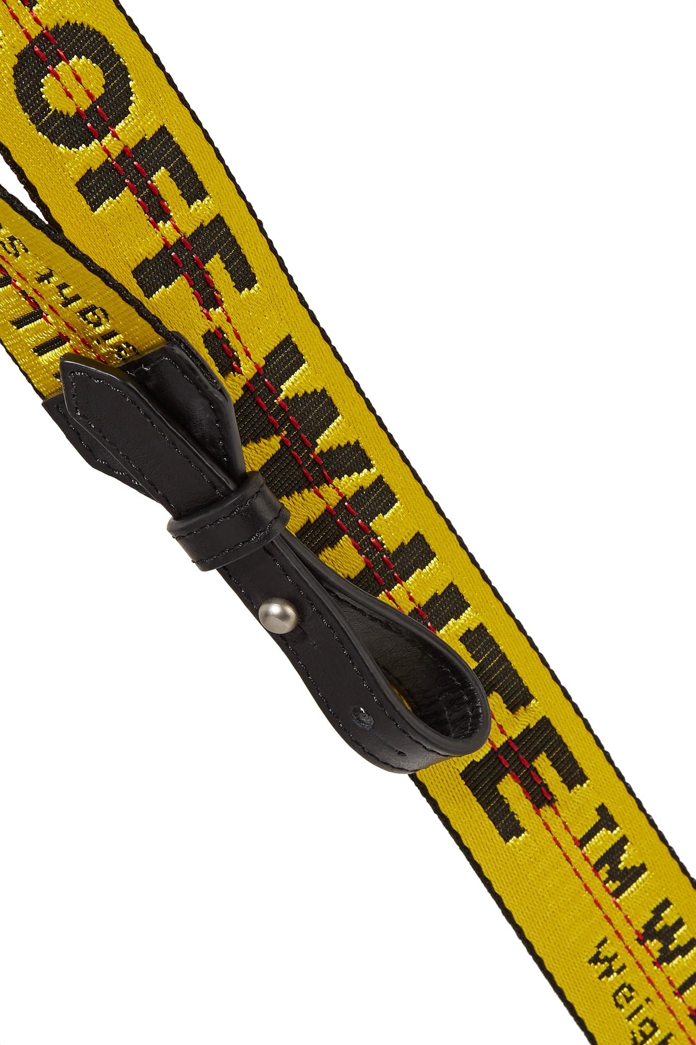 Off-White c/o Virgil Abloh Leather-trimmed Jacquard Bag Strap in Yellow - Lyst