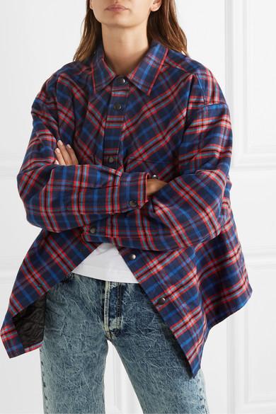 Balenciaga Swing Canadian-checked Cotton-flannel Shirt in