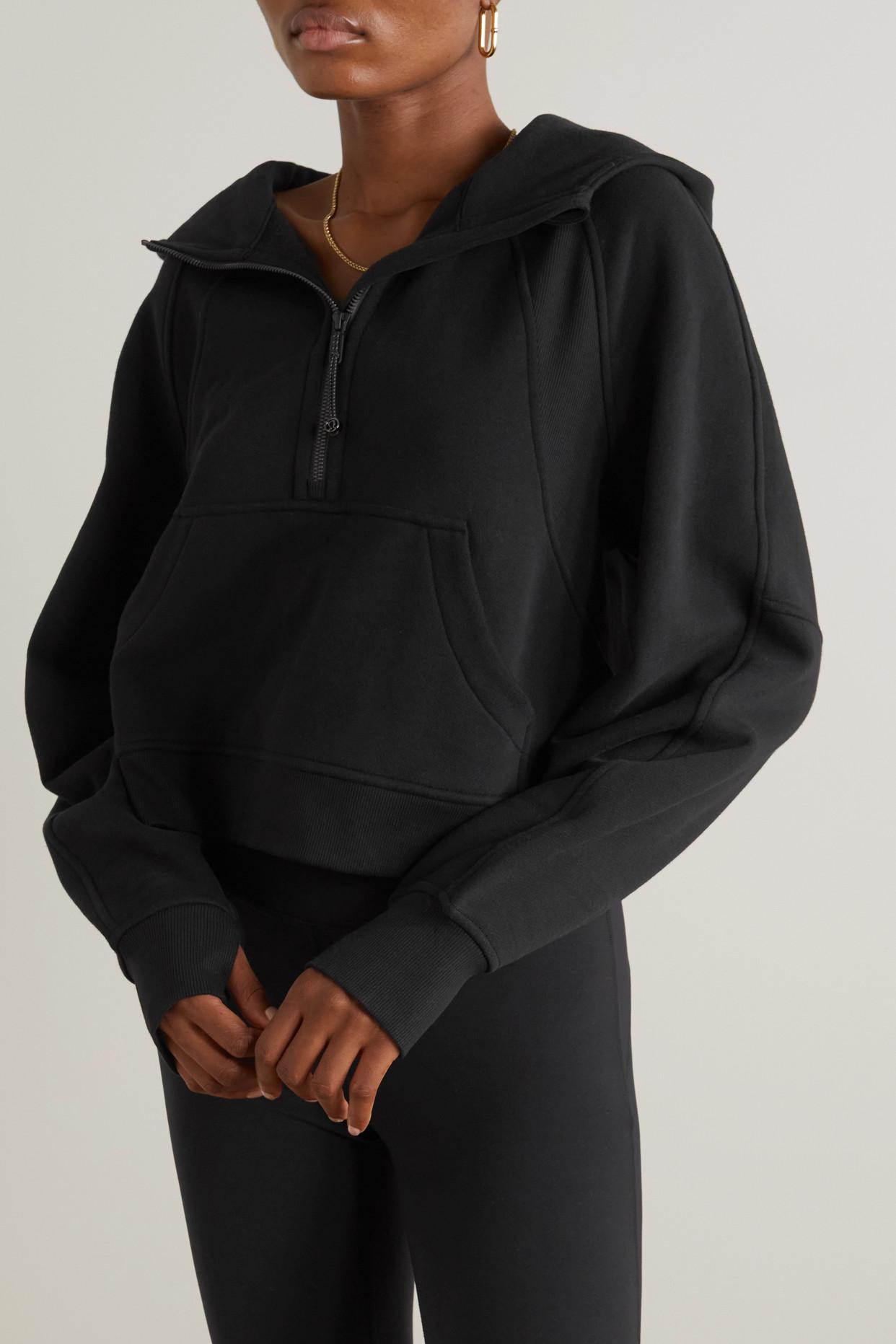 lululemon athletica Scuba Half-zip Cotton-blend Hoodie in Black