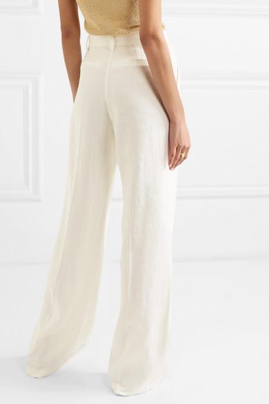 Linen-blend Wide-leg Pants 