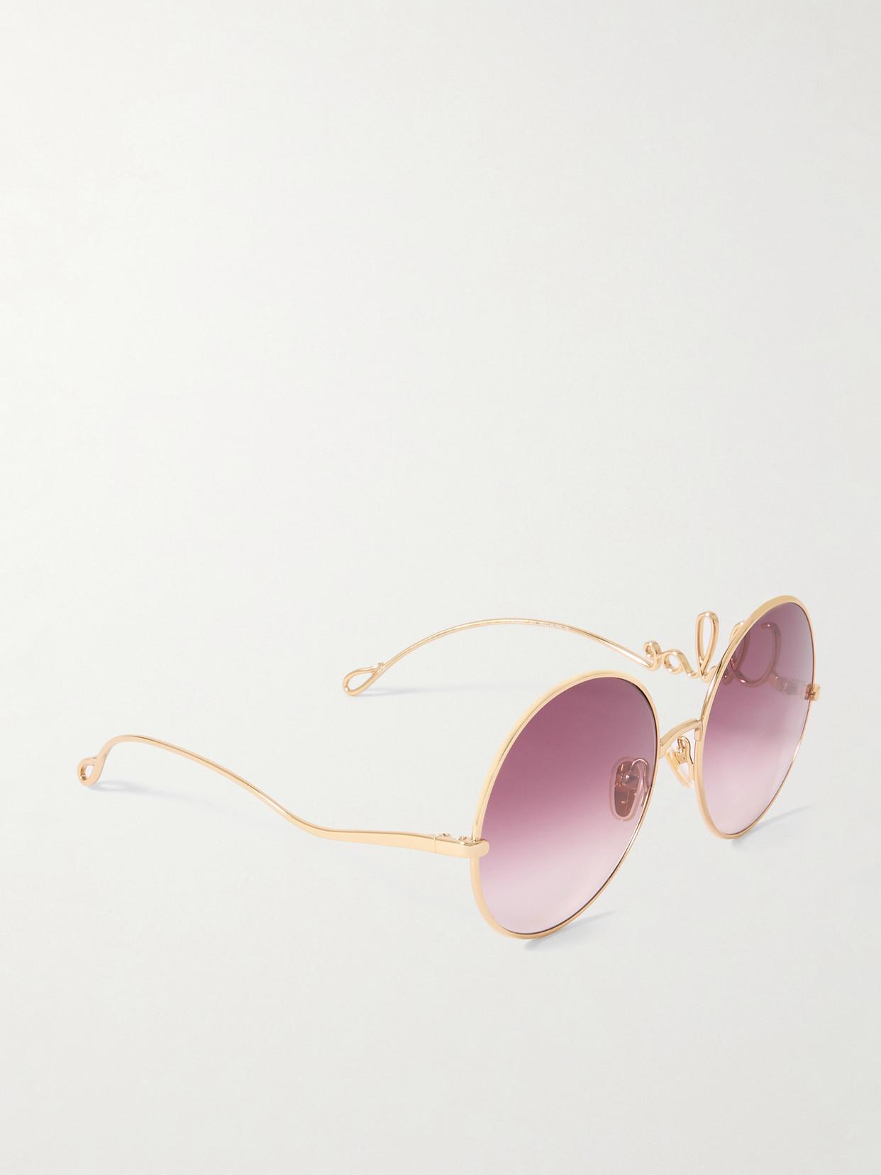 Chloé Iconic Round-Frame-Tone Sunglasses in Pink | Lyst