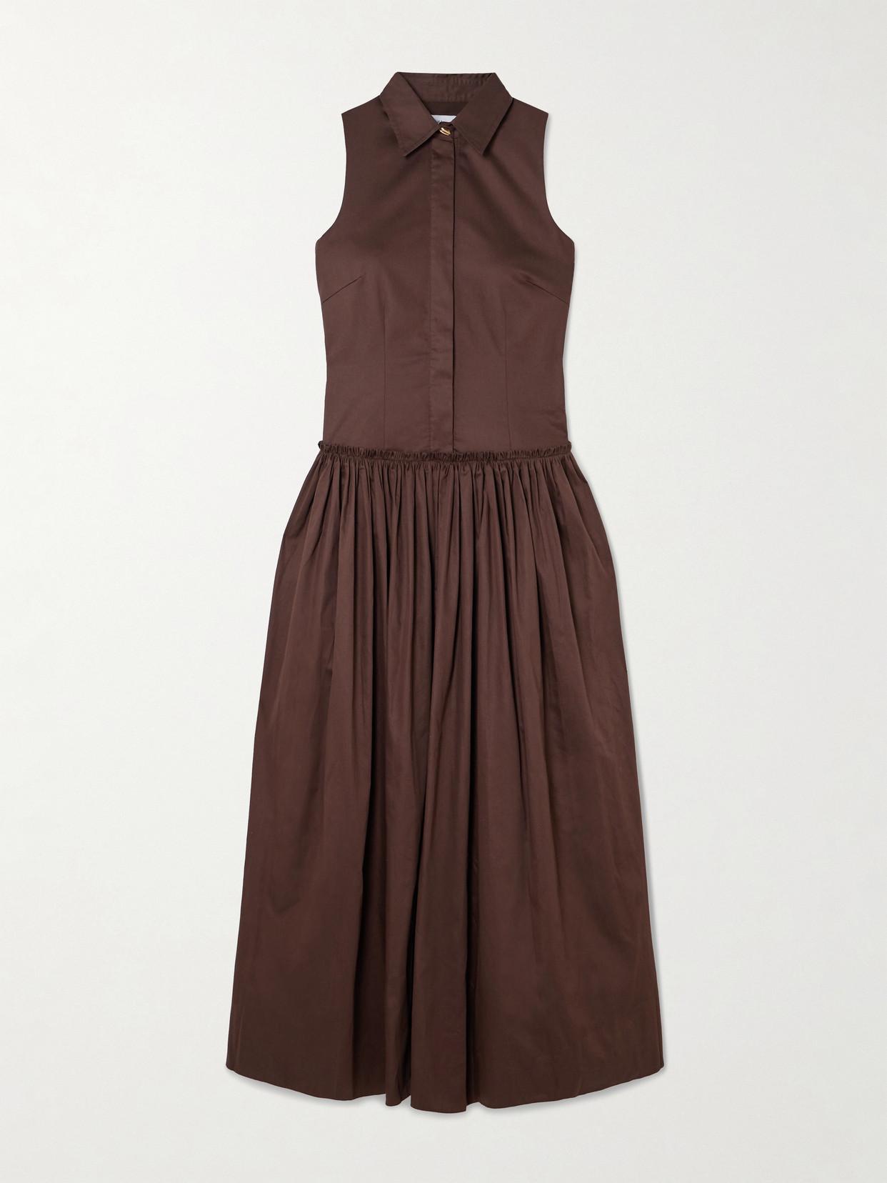 abadia ora pleated gathered chiffon and dupioni midi dress Abadia Casual and day dresses for Women | Online Sale up to 70% off