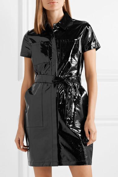 J Brand Lucille Patent Leather Shirt Dress in Black | Lyst UK