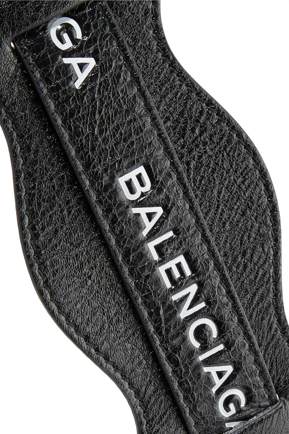 Balenciaga Printed Leather Bag Strap in Black | Lyst