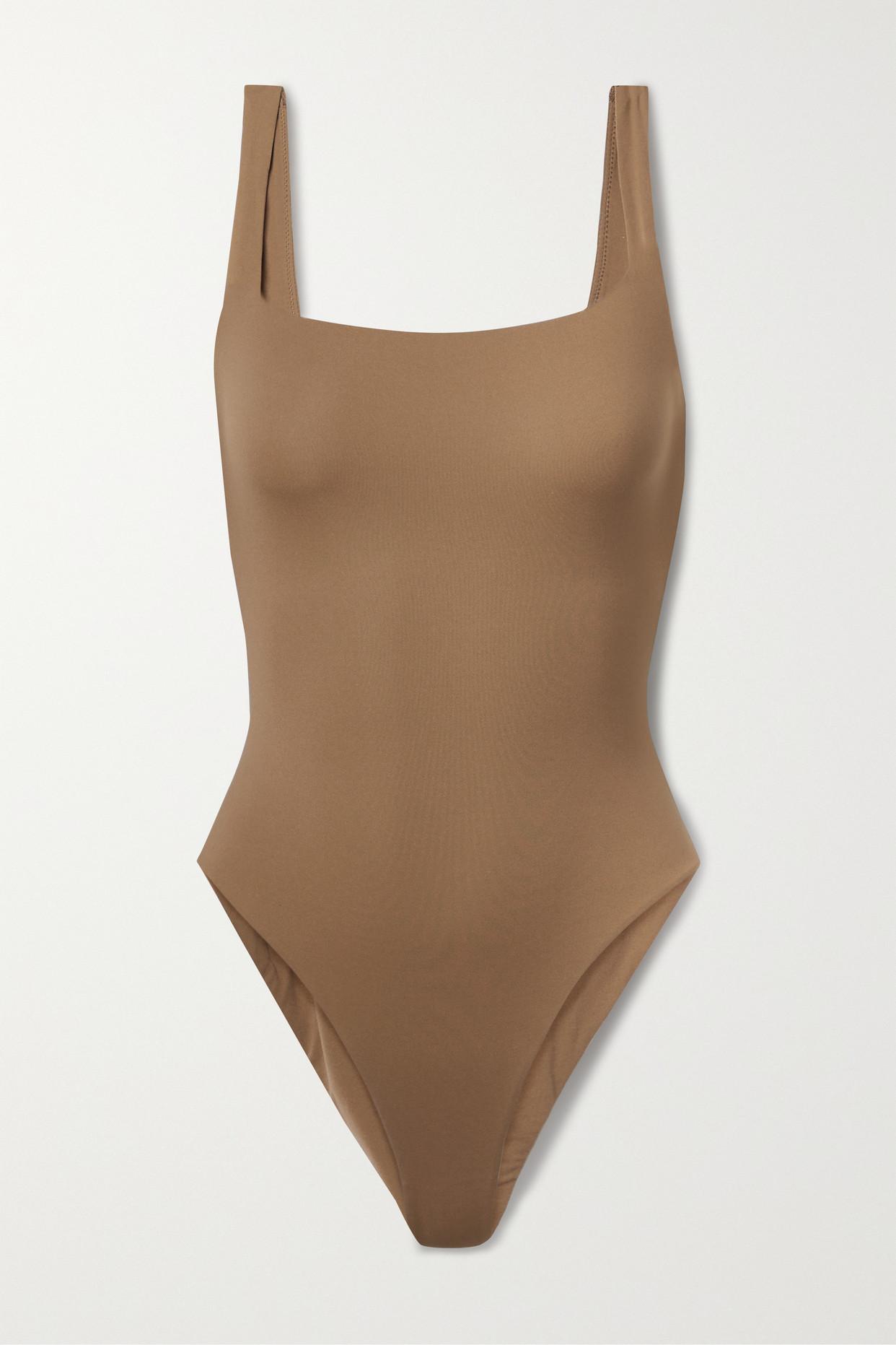 Skims Fits Everybody Thong Bodysuit in Brown Lyst