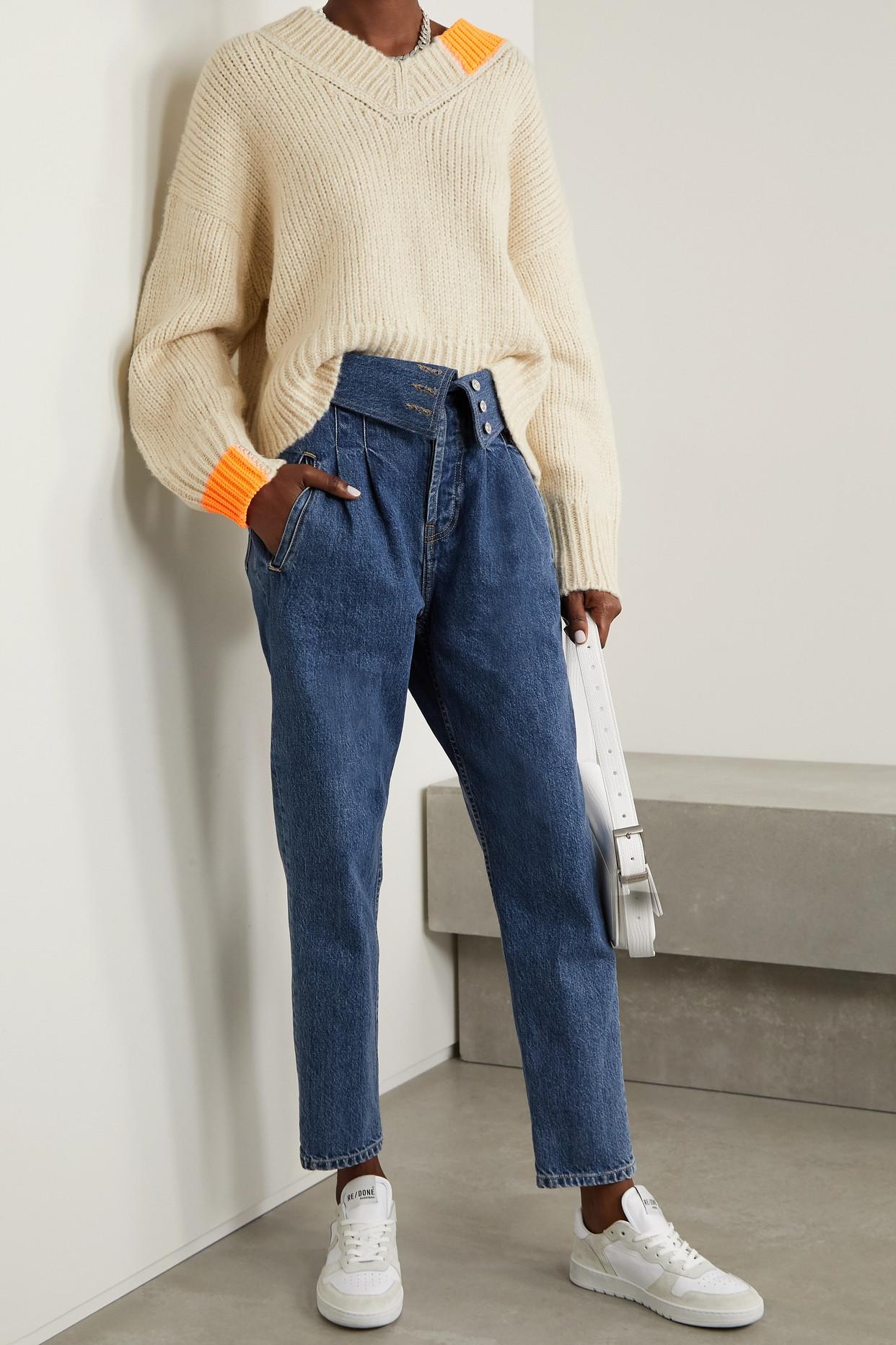 RE/DONE 80s Fold-over High-rise Tapered Jeans in Blue | Lyst
