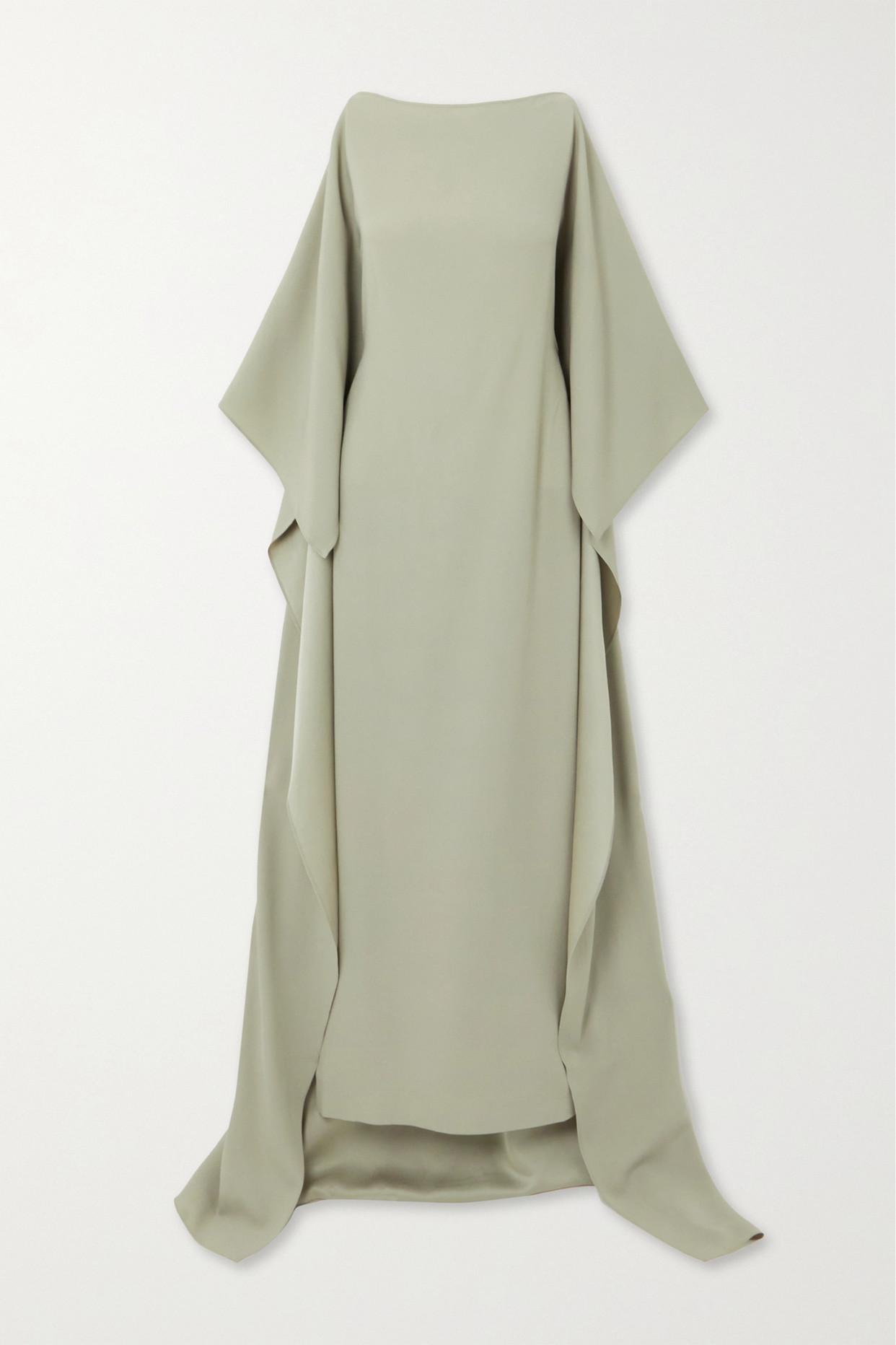 Taller Marmo Cape-detail Leggera Maxi Dress in Gray | Lyst