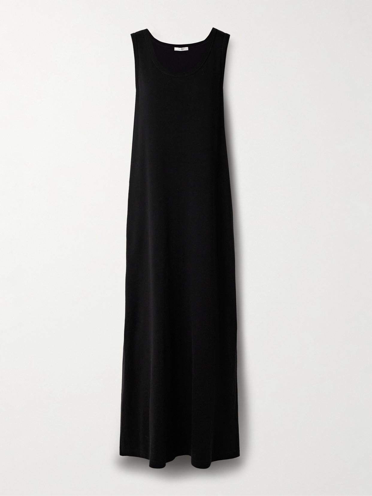 The Row Tetzi Cotton Maxi Dress in Black | Lyst