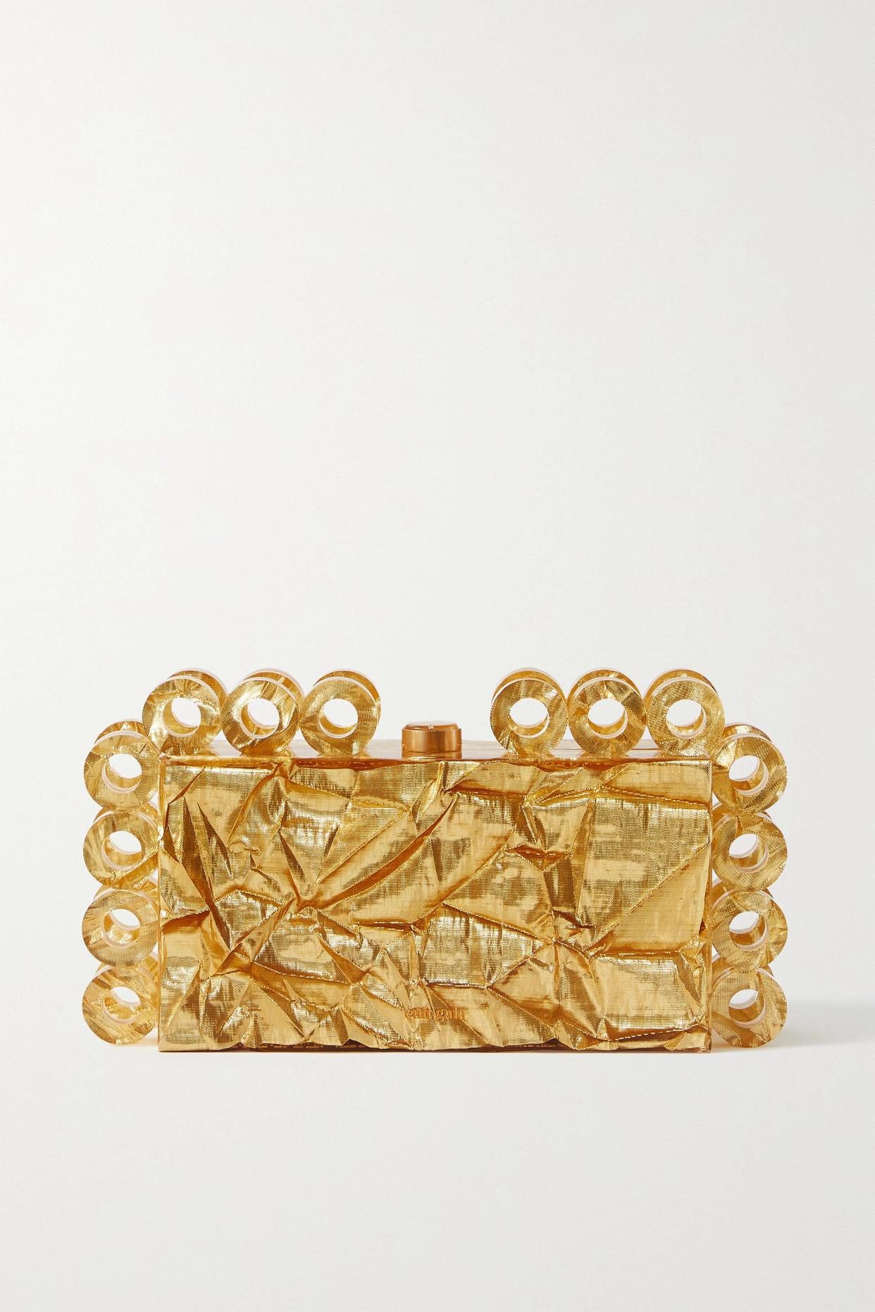 Cult Gaia Harlow Lamé And Acrylic Clutch in Metallic Lyst