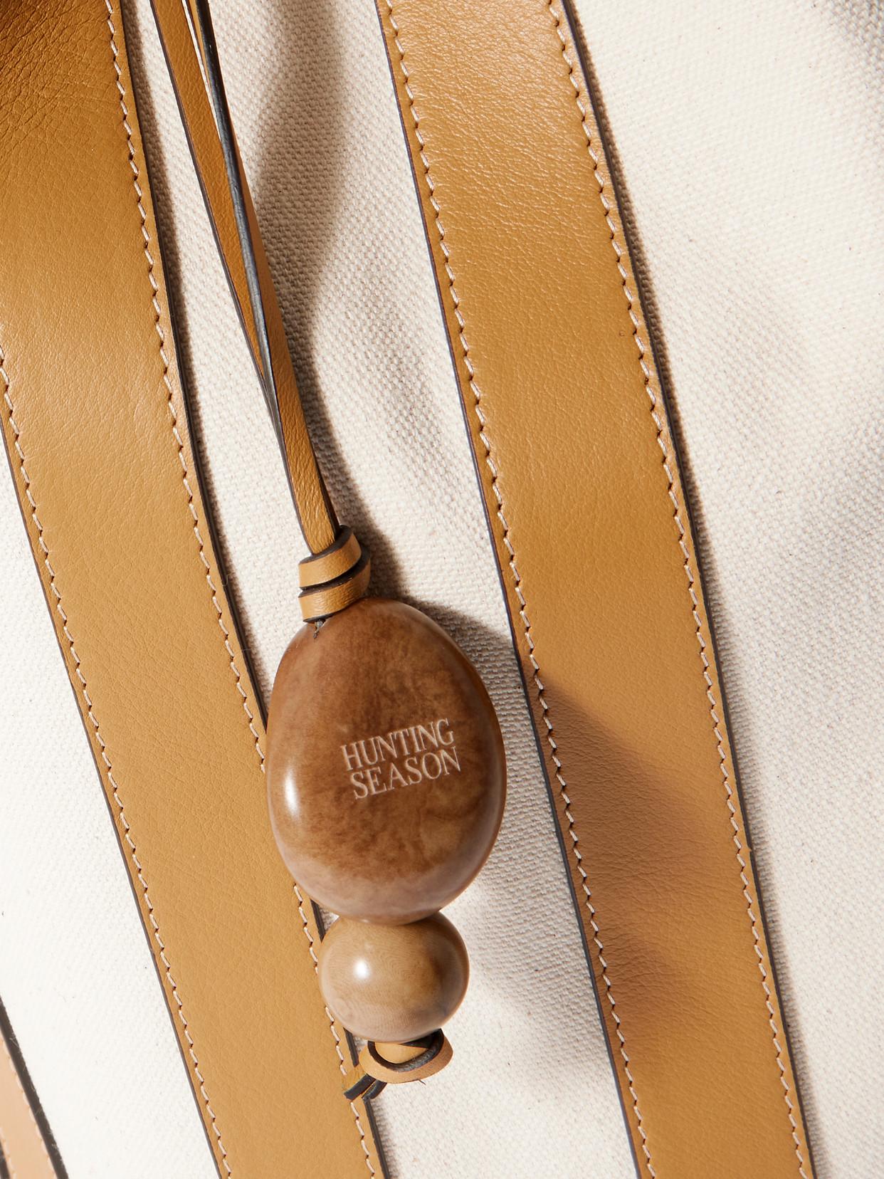 Hunting Season Extra Large Drawstring Leather-Trimmed Striped