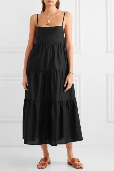 Matteau Tiered Cotton Dress in Black - Lyst