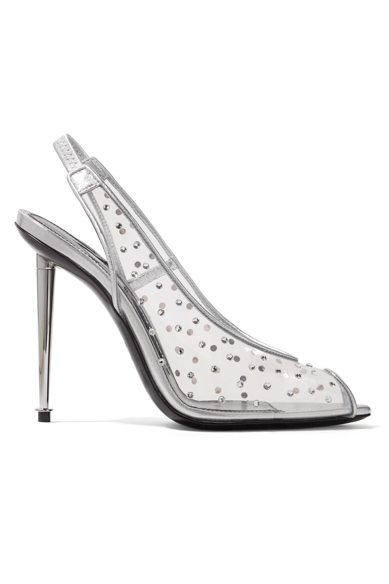 Tom Ford Embellished Pvc And Metallic Leather Slingback Pumps | Lyst