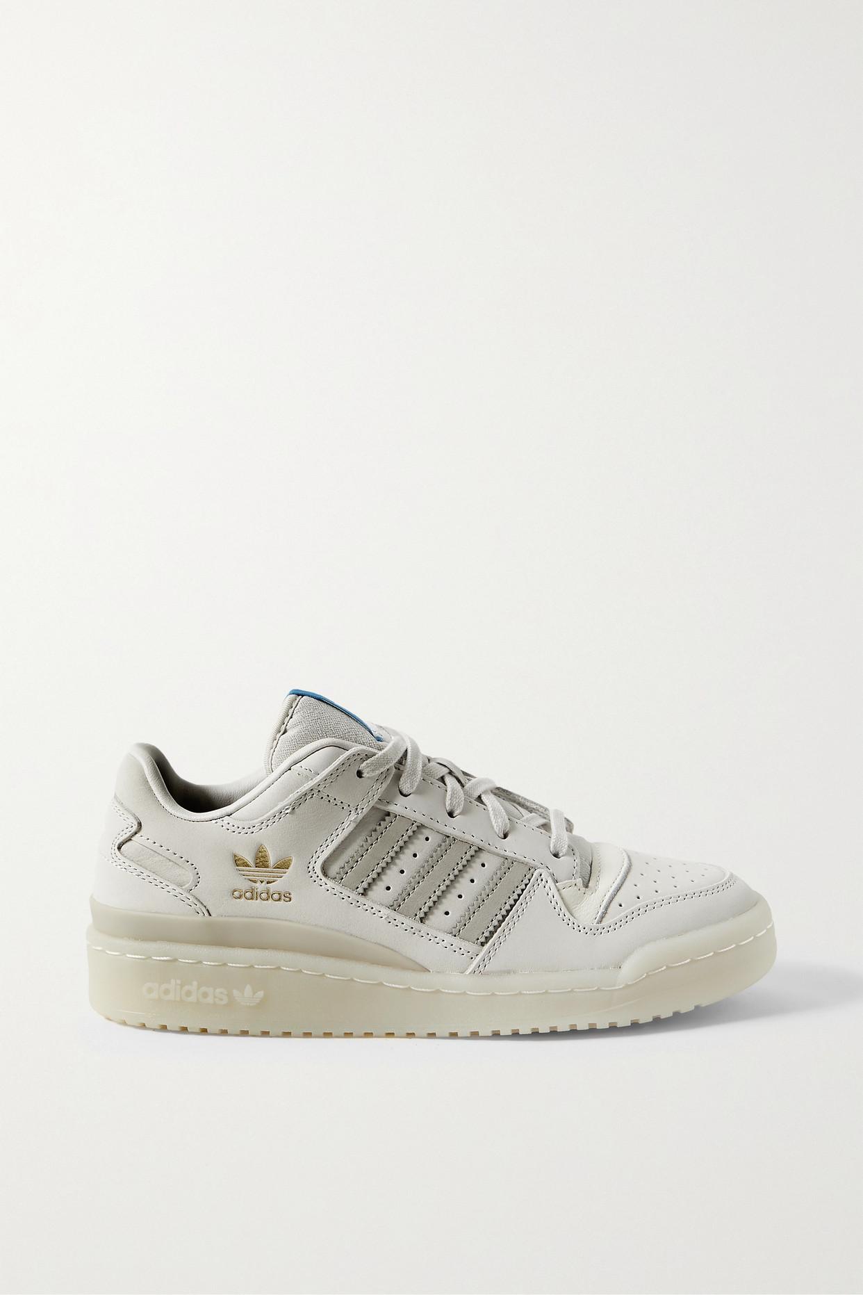 adidas Originals Forum Low Rubber-trimmed Leather Sneakers in Natural | Lyst