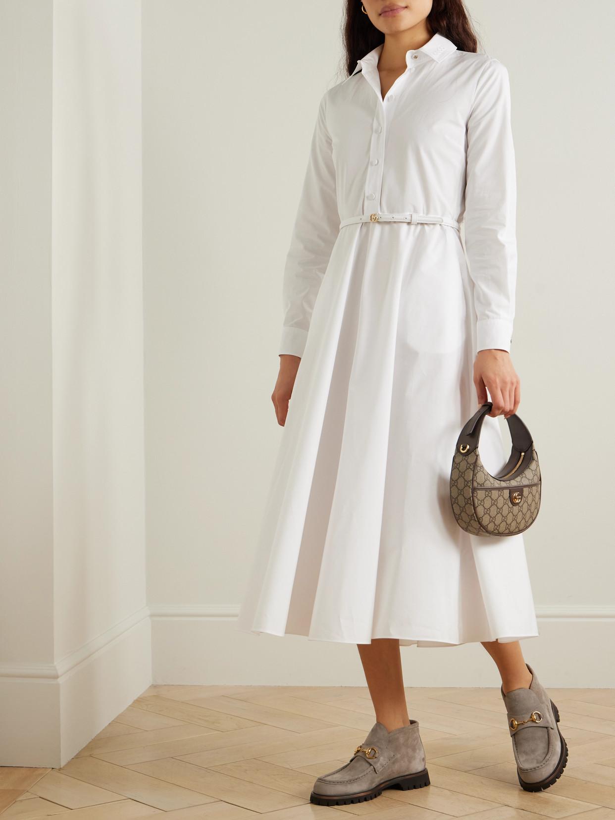 gucci cotton poplin midi dress Flora Print Cotton Midi Dress