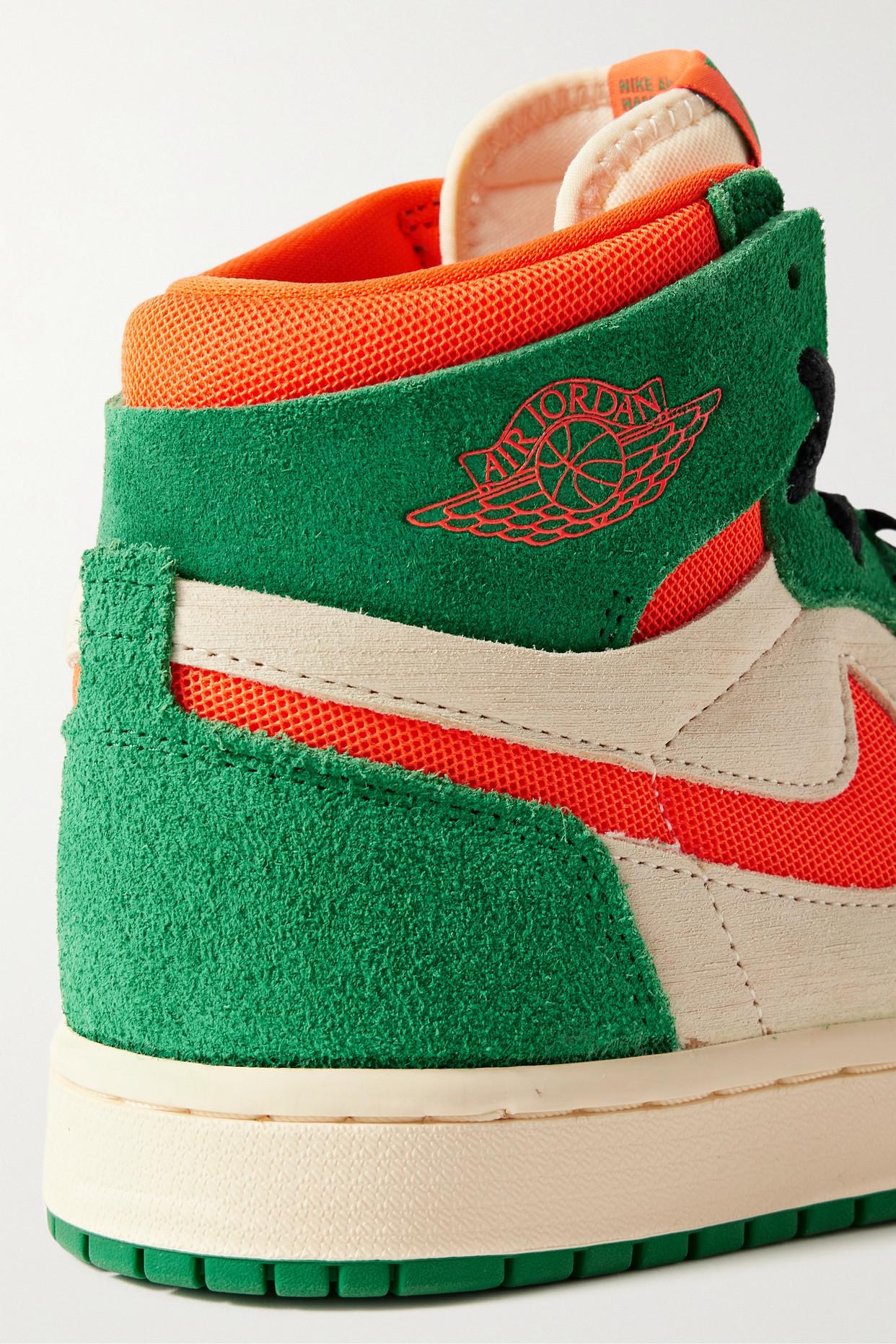Nike Air Jordan 1 Zoom Cmft 2 Mesh-trimmed Suede Sneakers in Green | Lyst