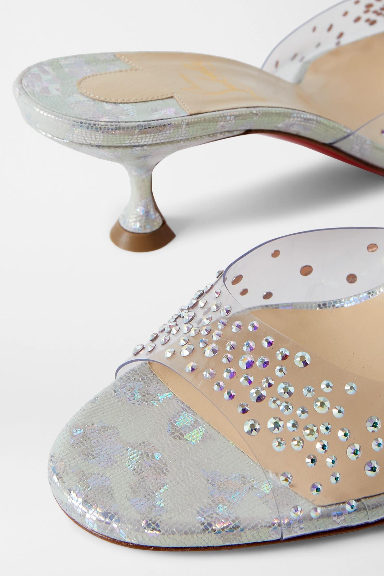Christian Louboutin Spikaqueen 55 Crystal-embellished Pvc And