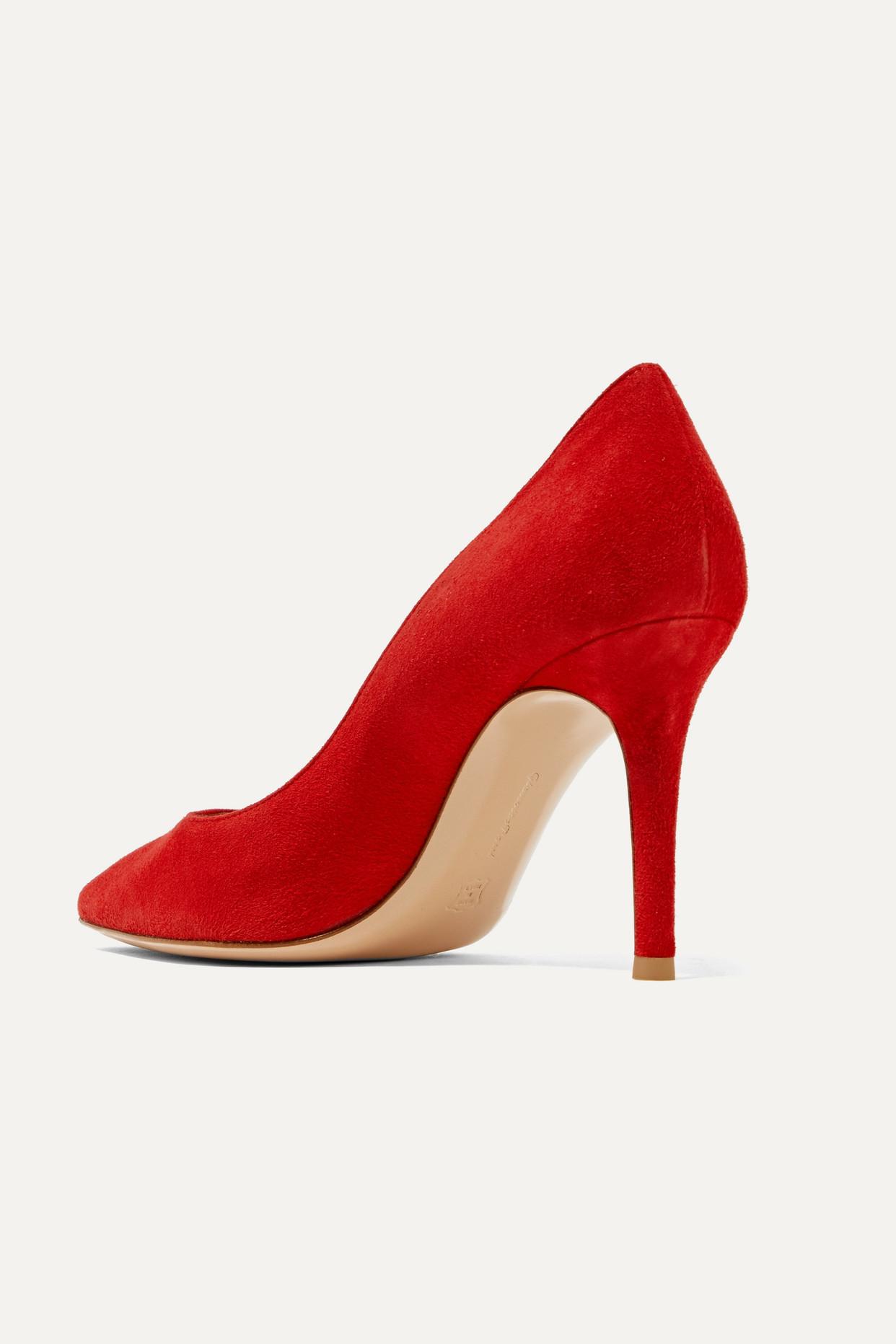 Gianvito Rossi 85 Suede Pumps in Red - Lyst