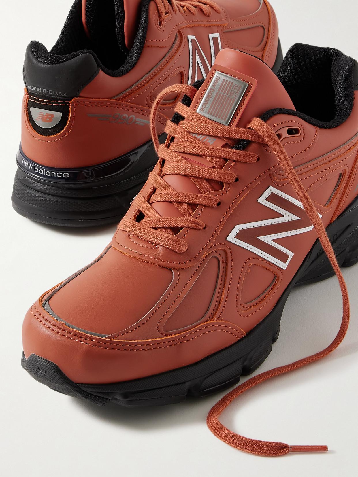 New Balance 990v4 Leather Sneakers in Red Lyst Canada