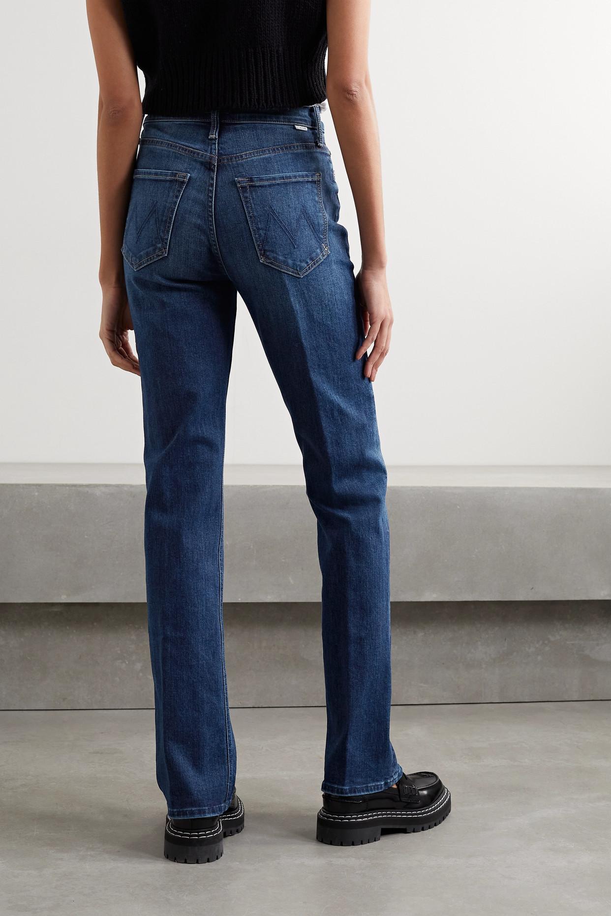 Mother The Tripper Sneak High-rise Straight-leg Jeans in Blue | Lyst