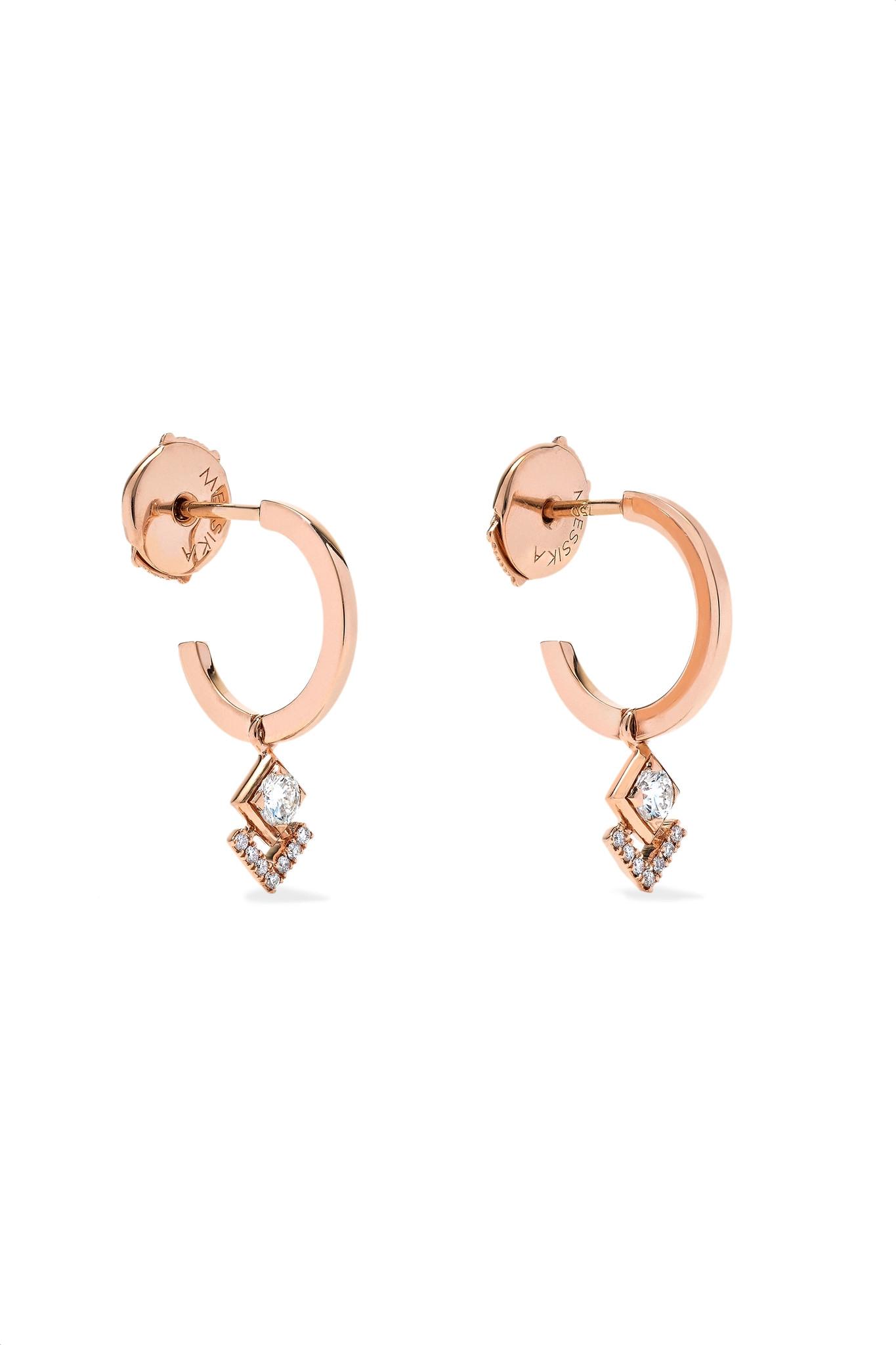 Messika + Gigi Hadid My Soul 18-karat Rose Gold Diamond Hoop Earrings ...