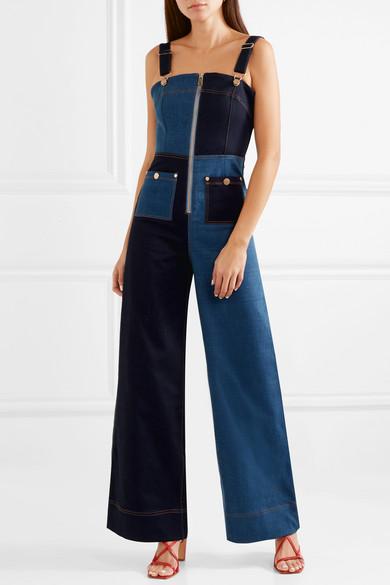 Alice McCALL Quincy Patchwork Denim Overalls in Blue | Lyst