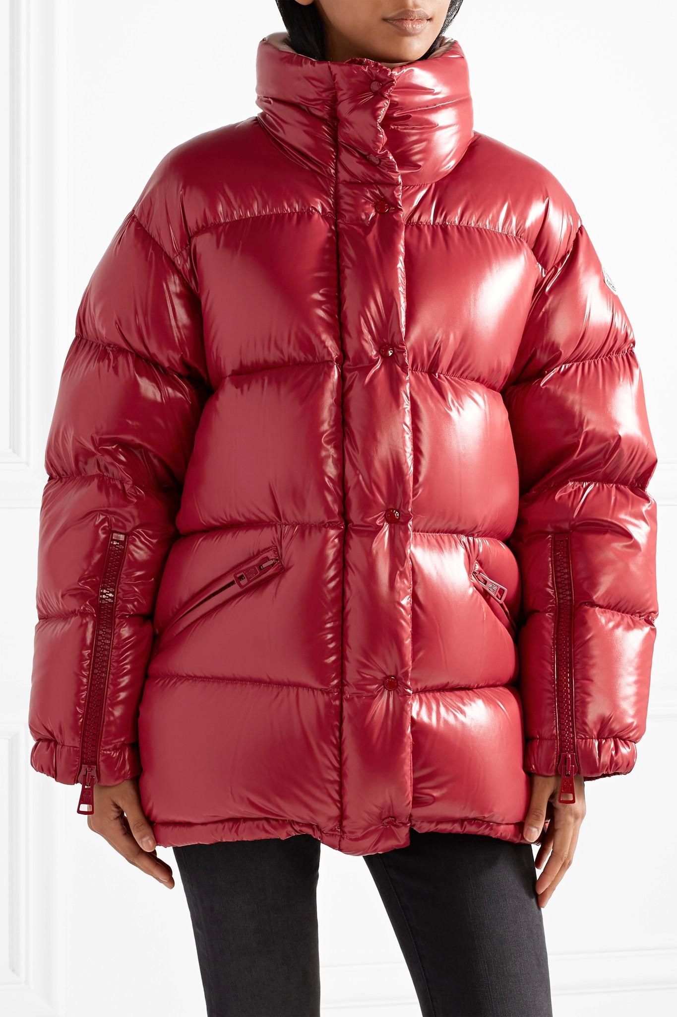 Moncler Callis Quilted Glossed-shell Down Coat in Red - Lyst
