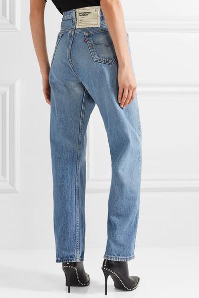 R13 Crossover Asymmetric High rise Straight leg Jeans in Blue Lyst