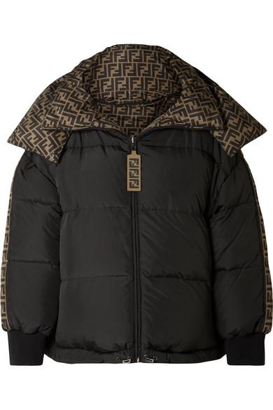 Fendi Reversible Quilted Printed Shell Down Jacket in Black | Lyst