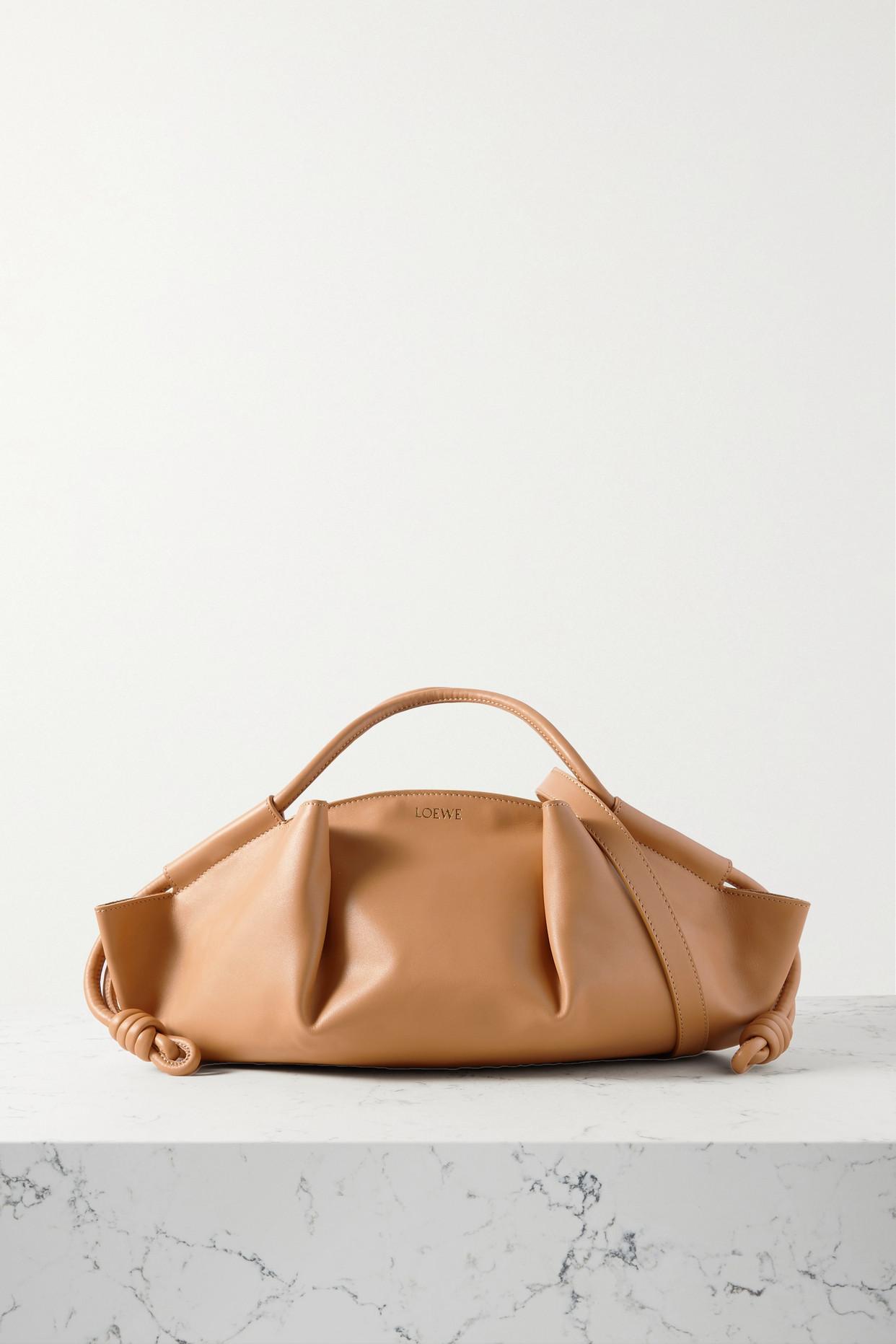 Loewe Paseo Medium Pleated Leather Shoulder Bag in Brown | Lyst