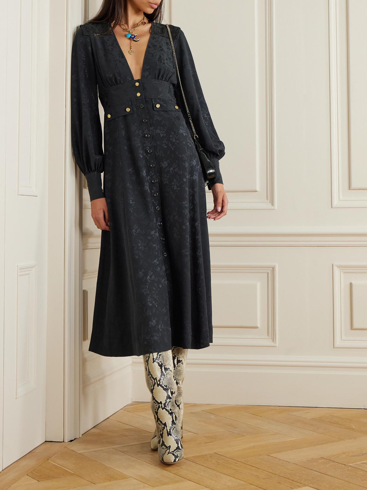 Robe Noire Chic En Soie Maison Mayle - Taille M - Style Trapèze - Neuf Jamais Porté