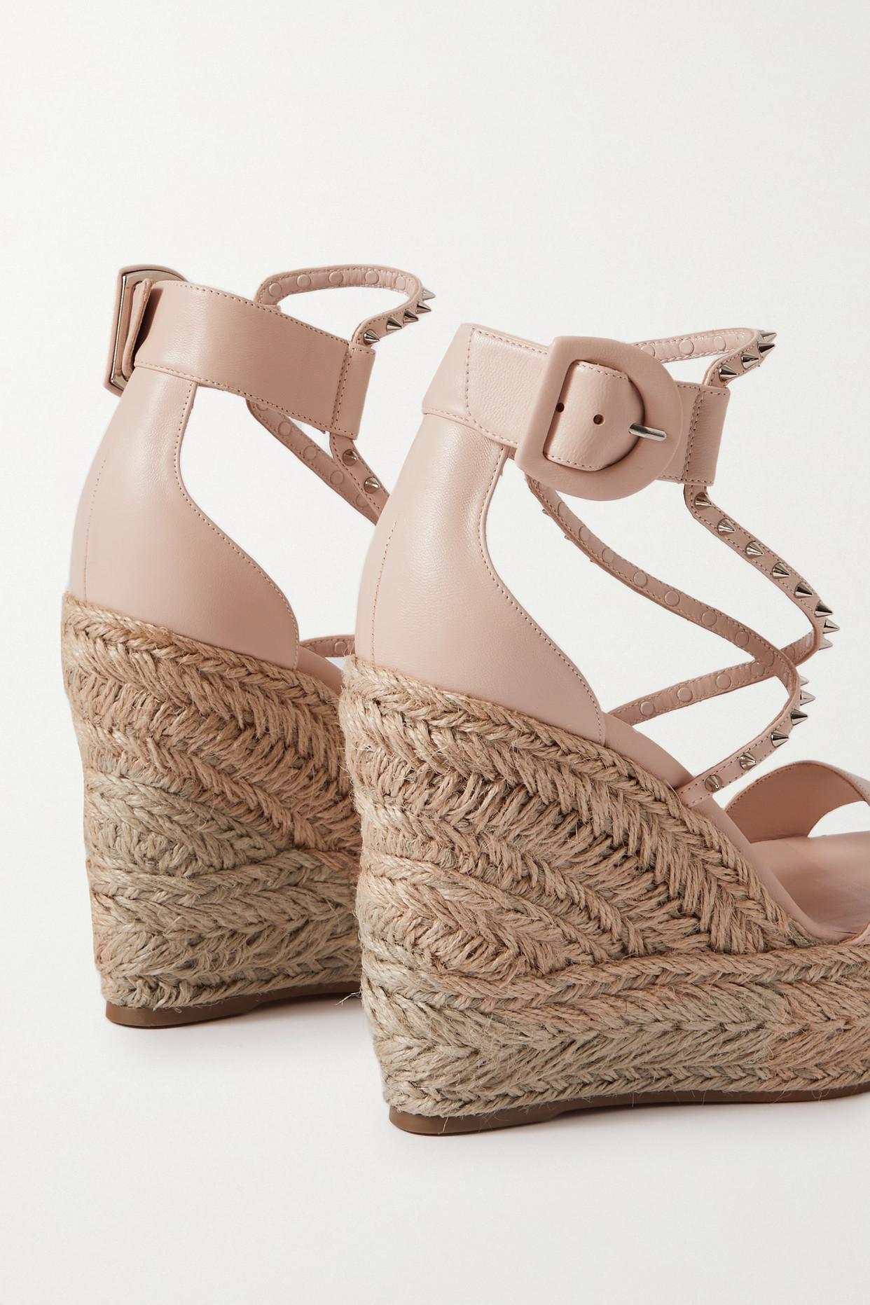 Christian Louboutin Chocazeppa Leather Wedge Espadrilles