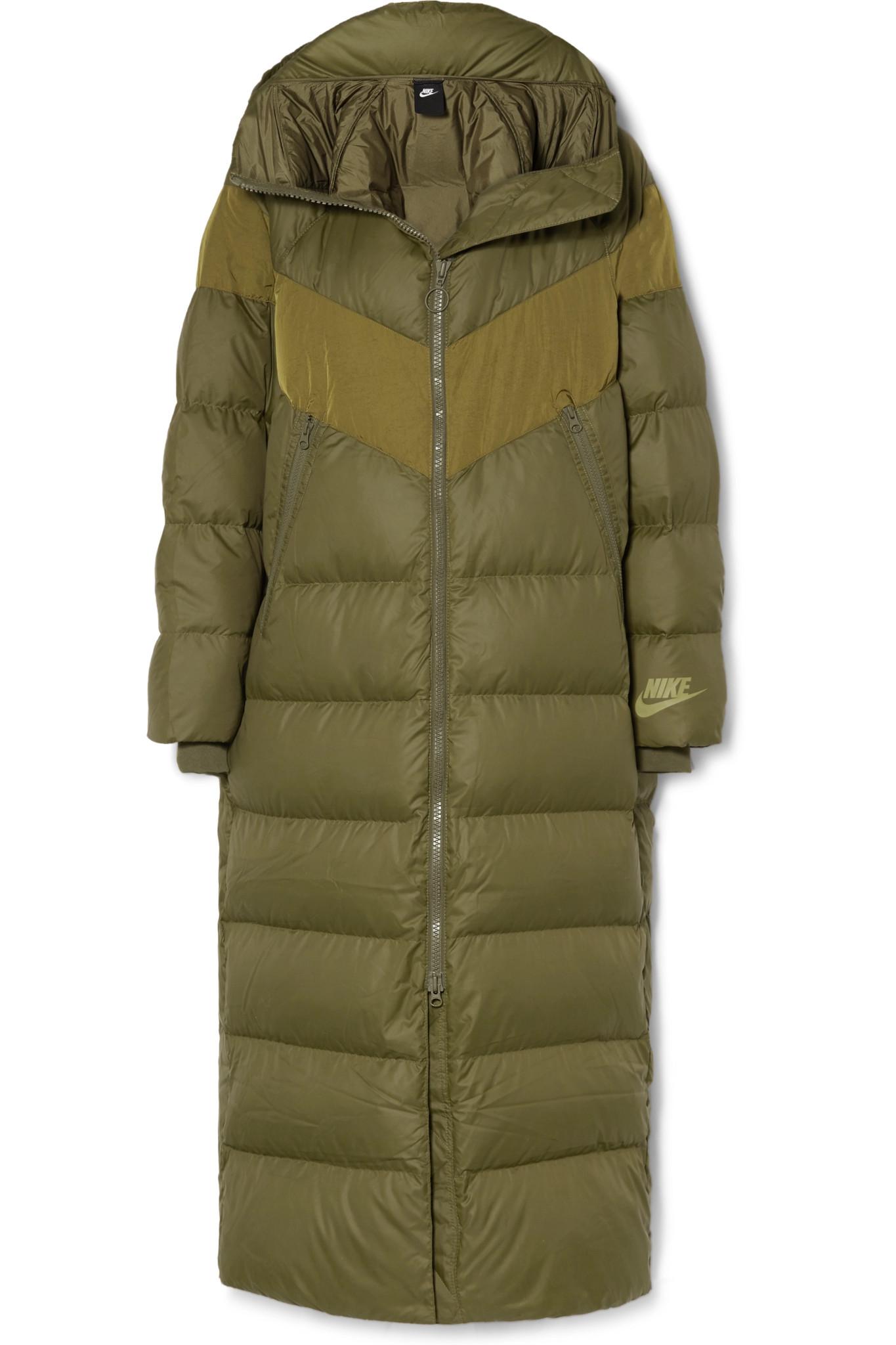 Lyst - Nike Hooded Quilted Shell Down Coat in Green