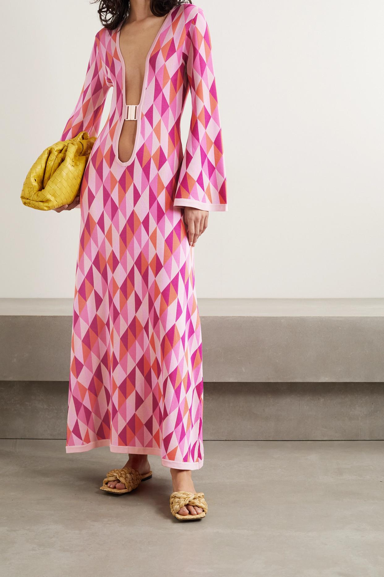 Dodo Bar Or Lin Jacquard-knit Maxi Dress in Pink | Lyst