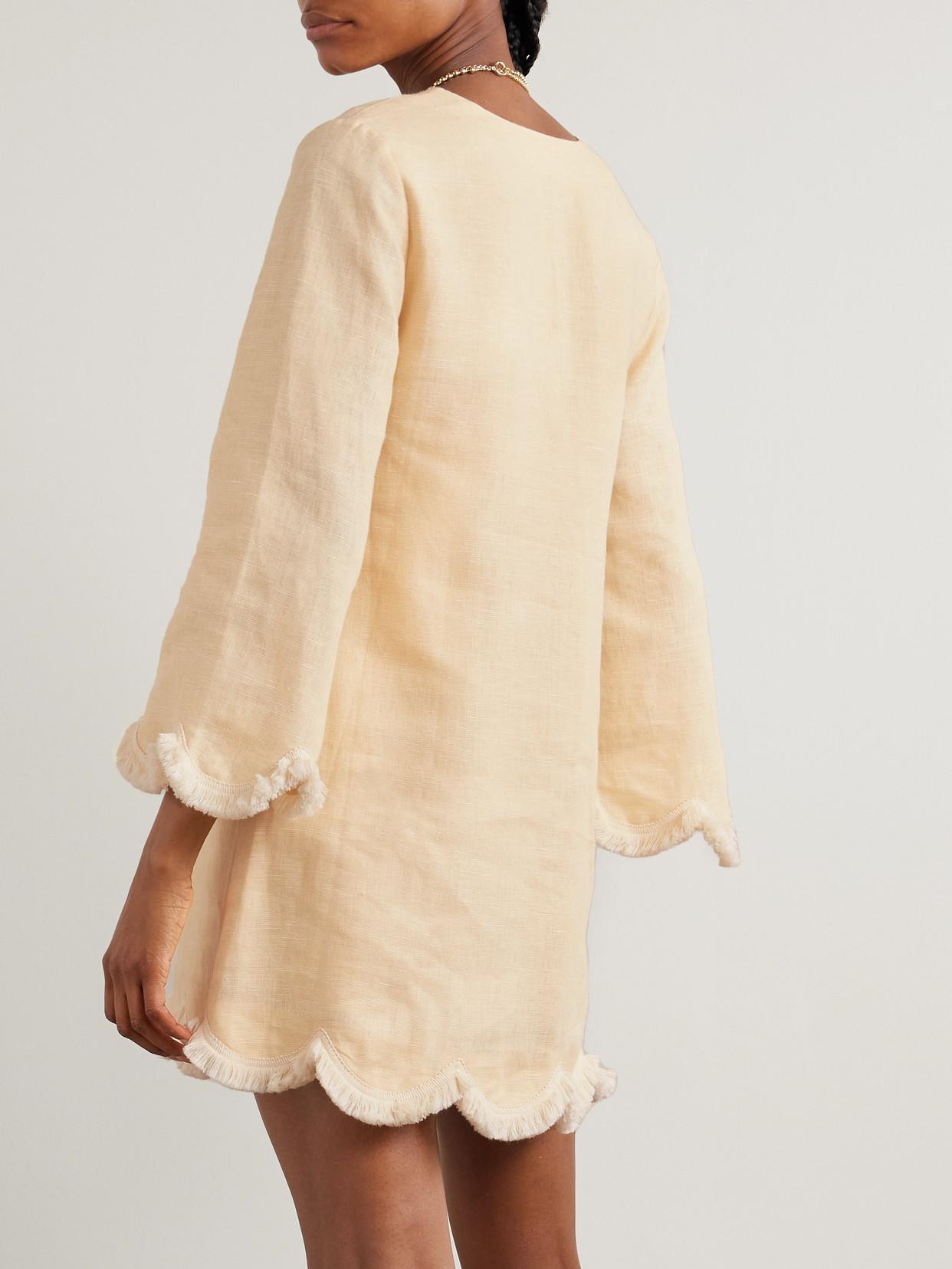 opera linen dress in white Maxi linen dress AGRA in White