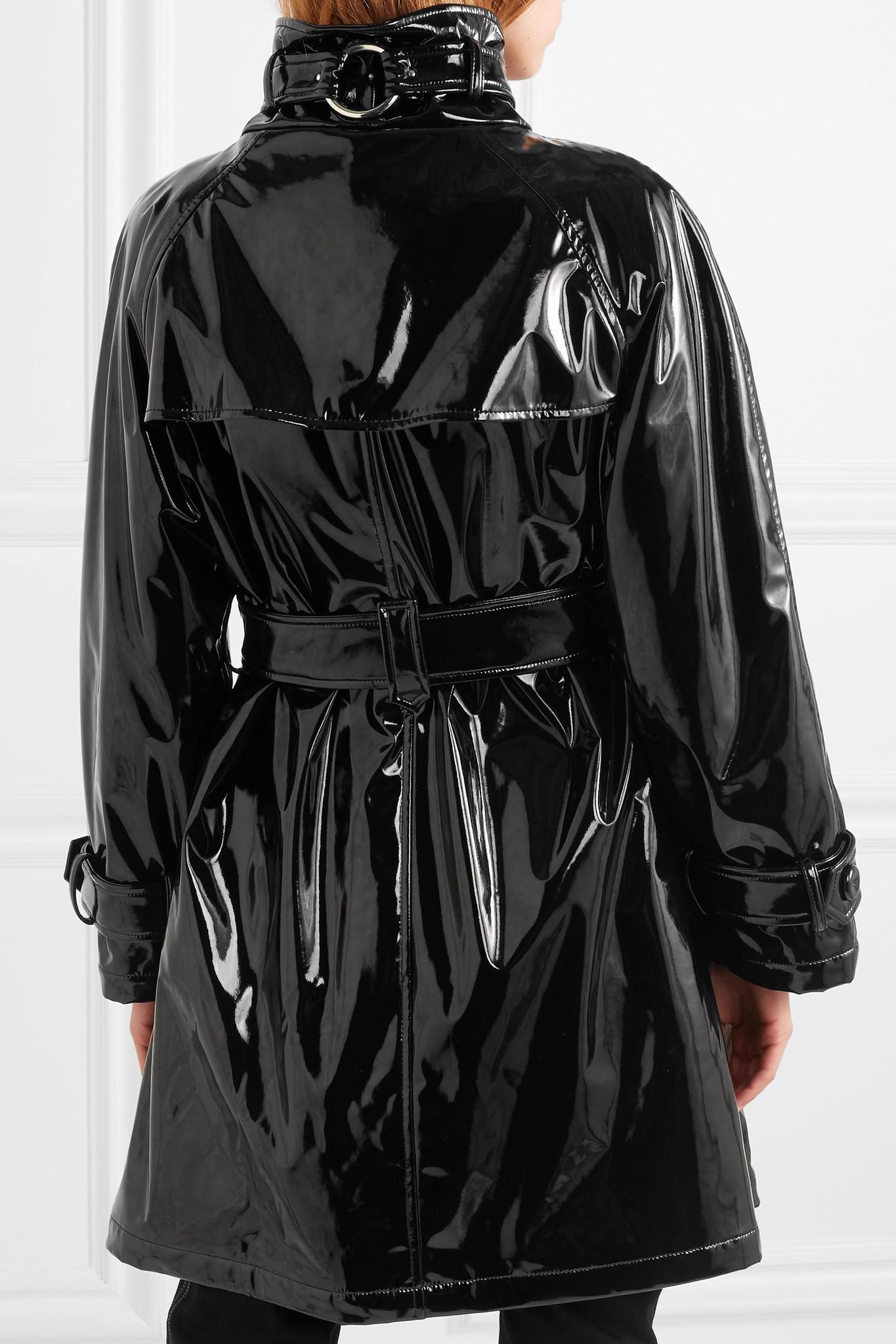 Trench-coat En Vinyle À Ceinture Moschino en coloris Noir | Lyst