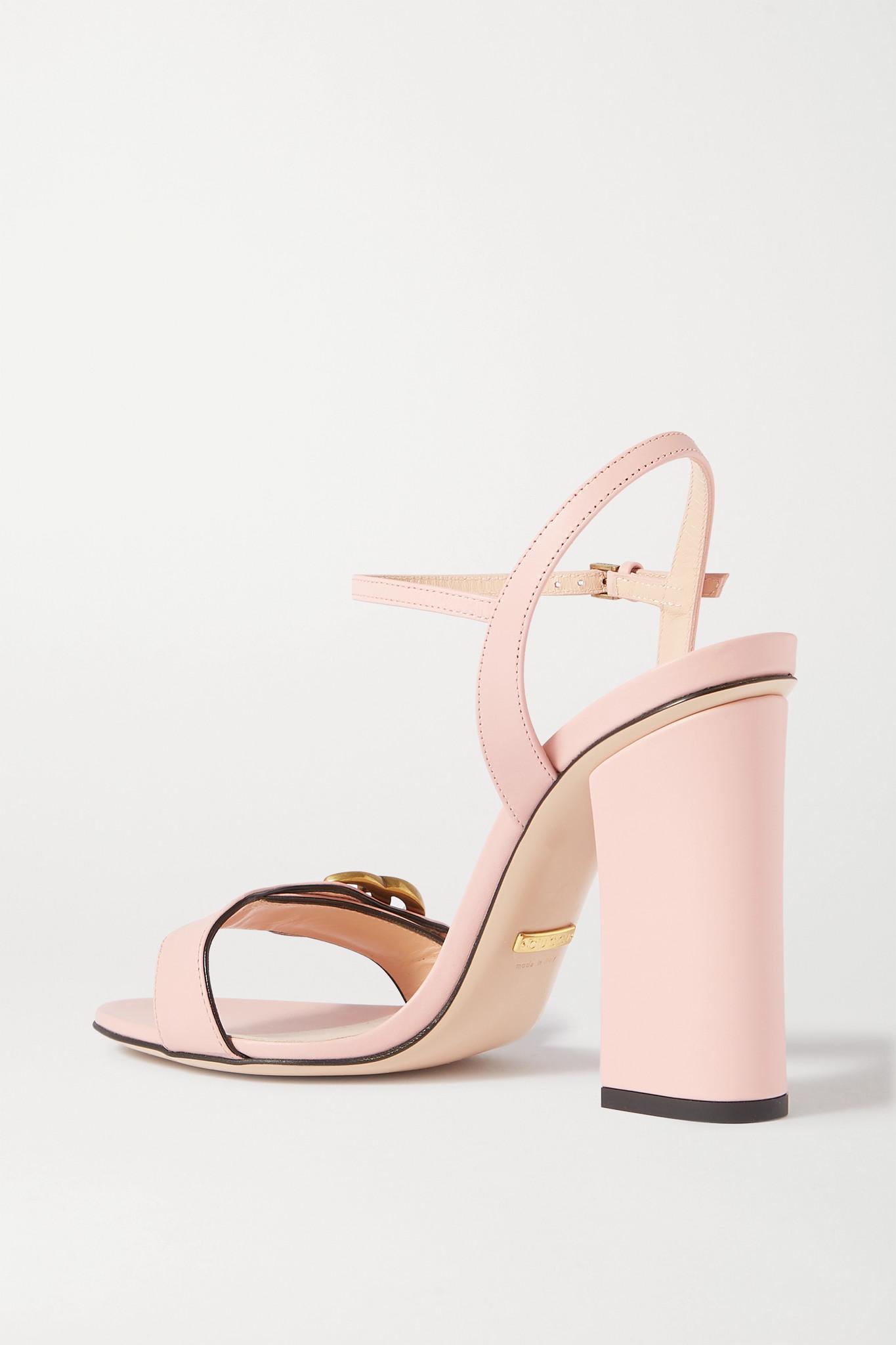 Authentic Gucci GG Marmont Leather Platform Wedge Sandals Sz EU 40/8.5-9 US  Pink