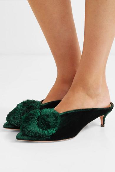 aquazzura powder puff mules