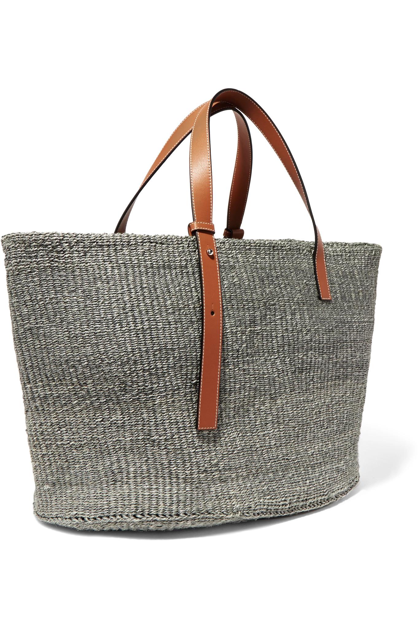 Loewe Paula's Large Leathertrimmed Raffia Tote Lyst