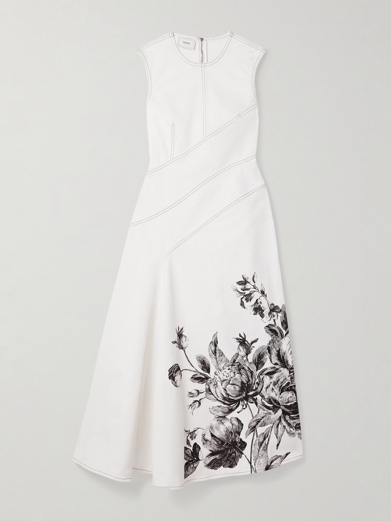 asymmetric panelled denim midi dress SELF-PORTRAIT Paneled denim midi dress
