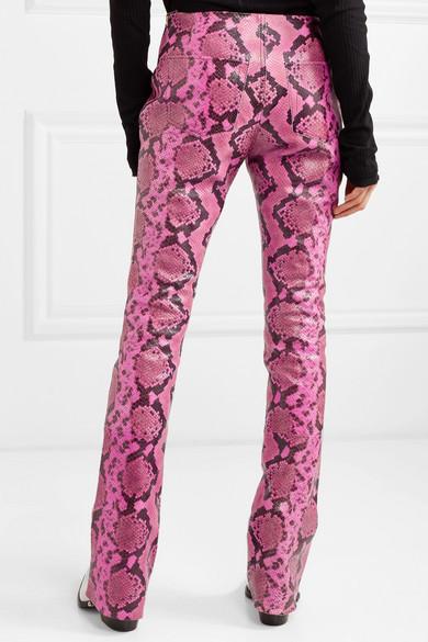 pink leather pants