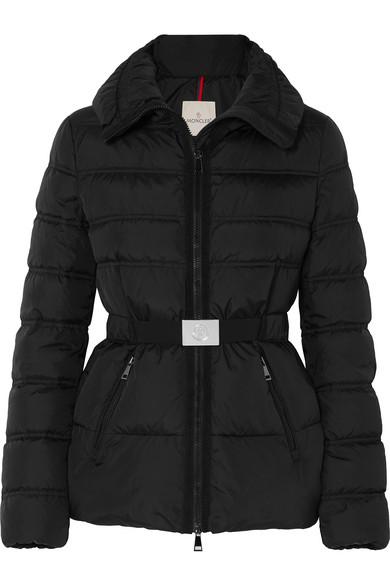 moncler belted quilted shell down jacket