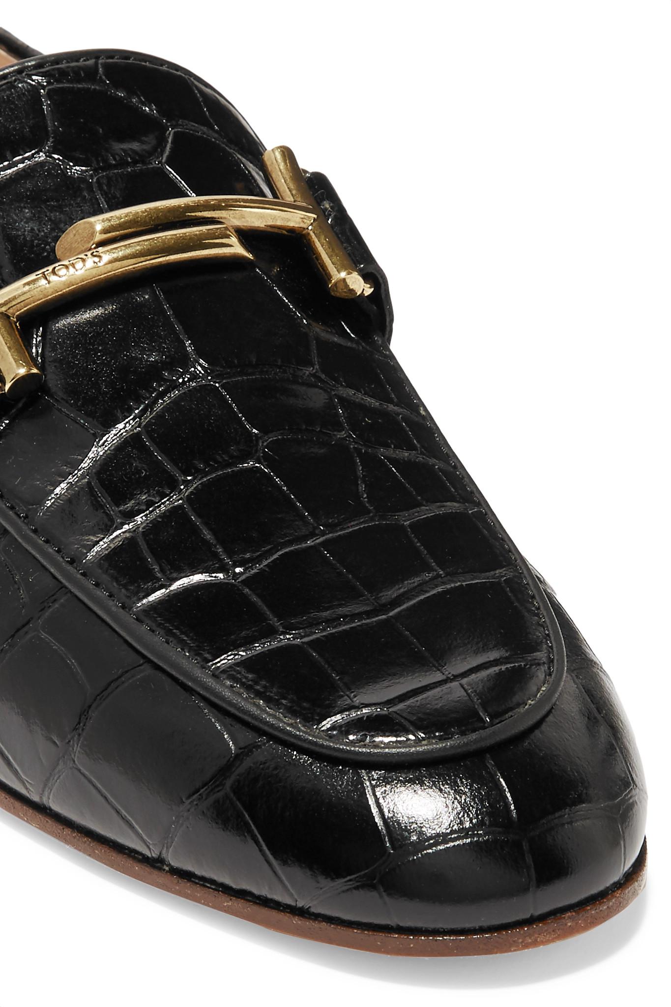 black croc loafers womens