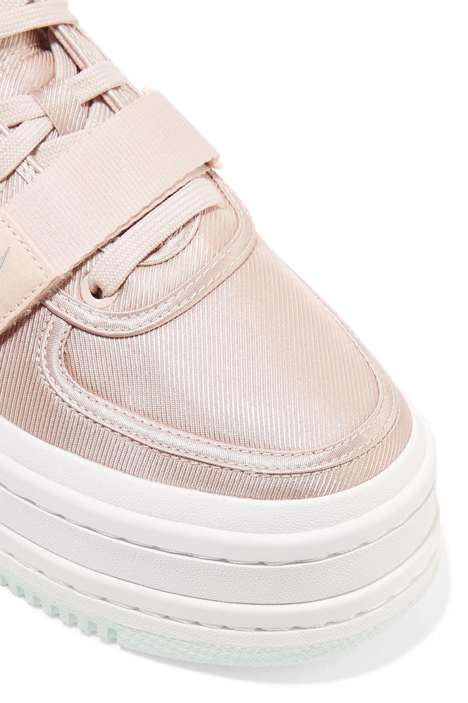 Nike 2k Leather-trimmed Metallic Faille Platform Sneakers in Pink | Lyst