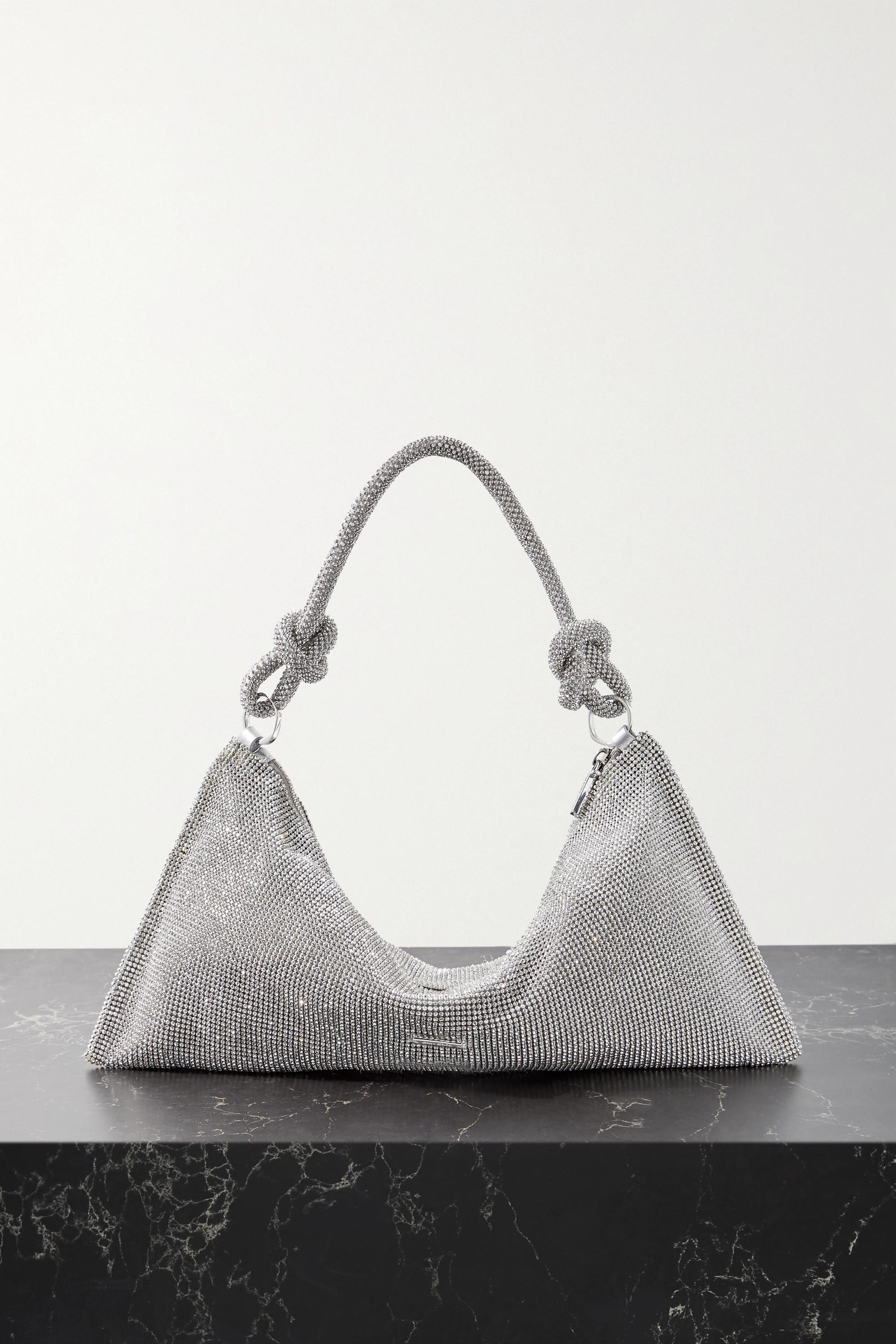 Cult Gaia Hera Mini Crystal-embellished Satin Shoulder Bag in Metallic |  Lyst