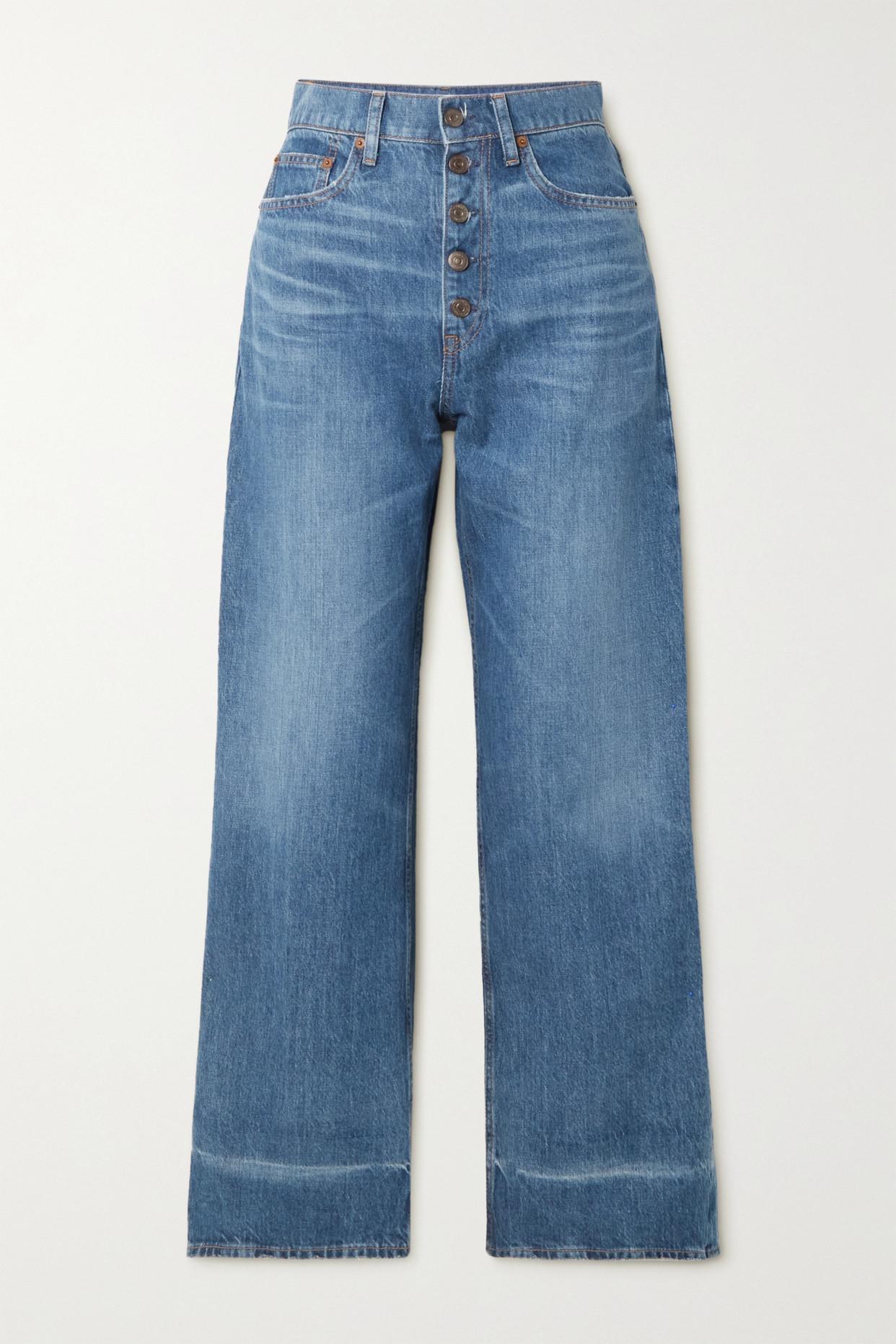 Polo Ralph Lauren Cropped High-rise Straight-leg Jeans in Blue | Lyst