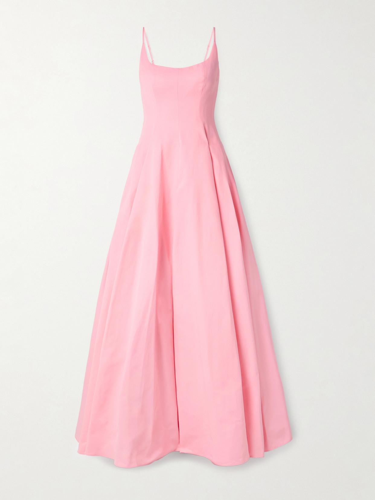 STAUD Joy Pleated Cotton-Blend Faille Maxi Dress in Pink | Lyst STAUD Joy Pleated Cotton-Blend Faille Maxi Dress in Pink | Lyst