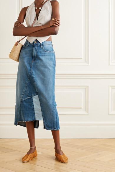frame denim midi skirt