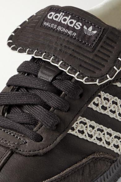 wees stil Oxideren pensioen adidas Originals + Wales Bonner Samba Crochet-trimmed Suede And Leather  Sneakers in Black | Lyst